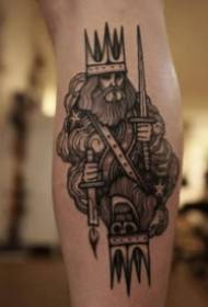 Sraith de phictiúir dubh tattoo dorcha de théama cloigeann uafáis