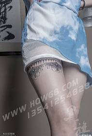 Thigh sexy lace lehlakoreng tattoo paterone