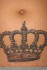 Dievča brucho módne koruna tetovanie vzor