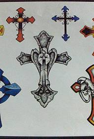 Відобразити набір європейських та американських дизайнів хрестових татуювань
