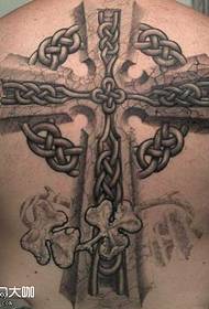 Terug kruis tattoo patroon