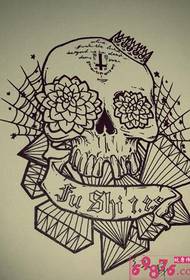 Immagine del manoscritto del tatuaggio del teschio di personalità