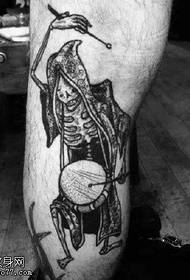 Hell's Death Skull Tattoo Pattern