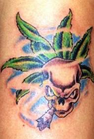 Modello tatuaggio tatuaggio succhiare colore marijuana