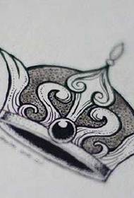 Manuscrito coroa tatuagem padrão