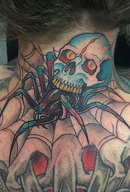 Kakla zirnekļa tetovējuma raksts