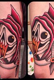 Padrão de tatuagem de caveira de morte clássico de perna