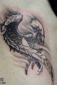 Pereche de talie laterală cu model de tatuaj cu aripi mici