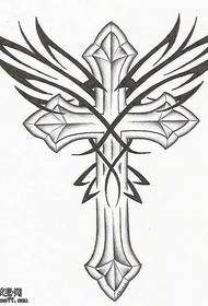 Manuscript cross tattoo pattern