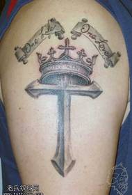 Kar korona kereszt tetoválás minta
