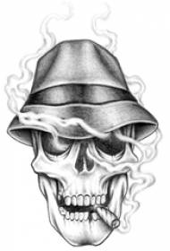Чорний сірий ескіз творчих абстрактних рукопис татуювання черепа