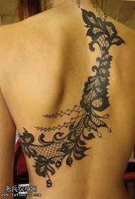 Beautiful lace tattoo on the back