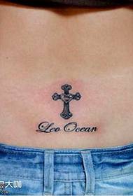 Waist cross english tattoo pattern