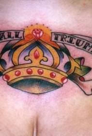 Врабец круна и англиска шема на тетоважи