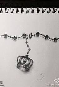 Crown Armband Anklet Tattoo Manuskript Bild