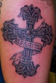 Smukke kristne kors tatoveringsmønster