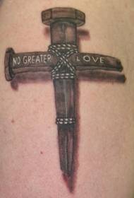 Vas köröm kereszt keresztény tetoválás minta