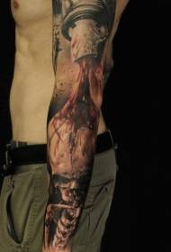 ແຂນຜູ້ຊາຍ squat ຮູບແບບ tattoo ຈິງ