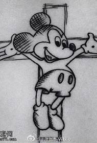 ຮູບແບບ Tattoo Mickey Cross ແບບຄລາສສິກ