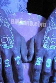 Aarm Schädel fluoreszent Tattoo Muster