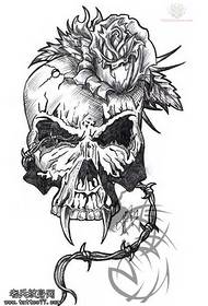 Wzór tatuażu Różana czaszka tatuaż