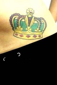 Abdomen gouden kroan tattoo patroan