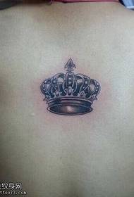 Back ultra-small fresh crown tattoo pattern