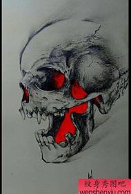 Buka e ngotsoeng ka letsoho ea European and American sketch skull tattoo e sebetsa