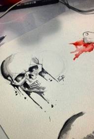 Manoscritto tatuaggio tatuaggio teschio inchiostro scuola europea e americana