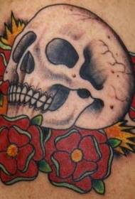 Нога мексиканського татуювання черепа і троянди