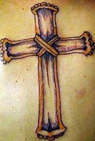 Trä kors tatuering mönster