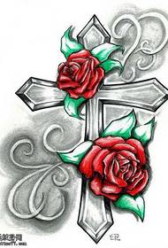 Wzór tatuażu Różany Krzyż Rękopis