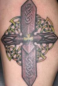 Keltescht Knot mat Cross Clover Tattoo Muster