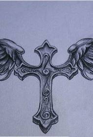 Rukopis tetovaže crno-bijelih križa