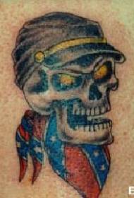 Manlike skouerkleur skedel tatoeëermerk