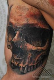 Modèle de tatouage crâne humain bras de vent de réalisme