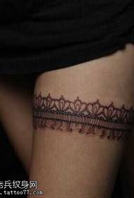 Leg lace tattoo pattern