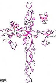 Motif de tatouage de fleurs très croisées