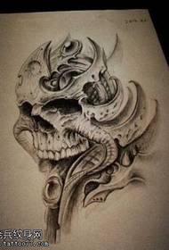 Modello di tatuaggio teschio schizzo nero grigio
