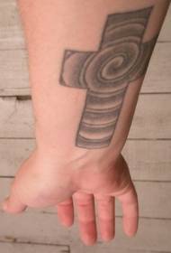Riešo spiralinės kryžiaus tatuiruotės modelis