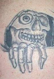 Axlar svart vit skalle skalar tatuering mönster