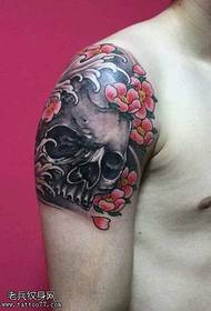 Armar, rosa blomma, tatuering