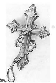 Rękopis stylowy prosty wzór tatuażu krzyżowego