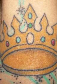Modellu di tatuu di corona d'oru minimalisticu