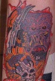 Cadro de tatuaxe e depredador de brazo