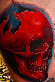 Röd skalle tatuering mönster