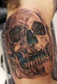 Male arm surreal skull tattoo pattern