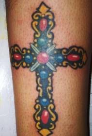 Croce con motivo tatuaggio gemma