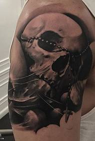 Modellu di tatuu di craniu classicu di spalla