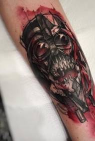 Neue Schule farbiges Darth Vader Skull Tattoo Pattern
